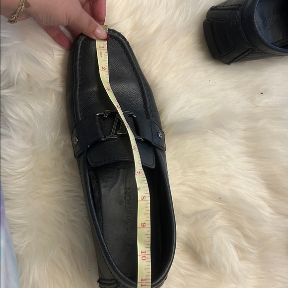 Louis Vuitton Black Leather Loafers with Silver Accent - Picture 15 of 17